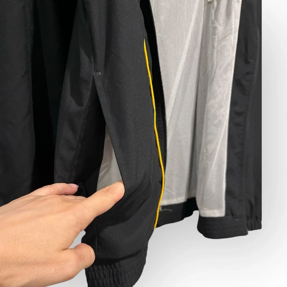 Cal State Embroidered Patch Zipper Lightweight Jacket Windbreaker Black Yellow L - Picture 5 of 12